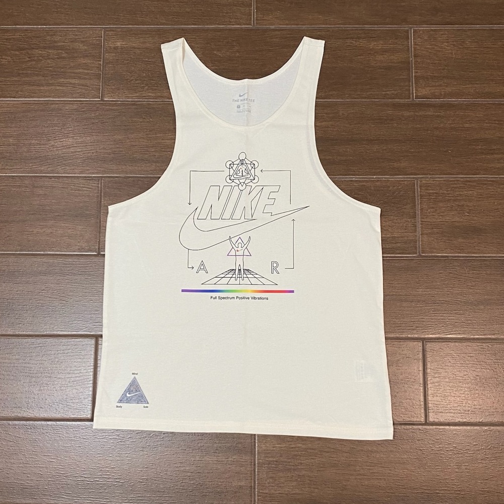 Nike White Drop Arm Tank